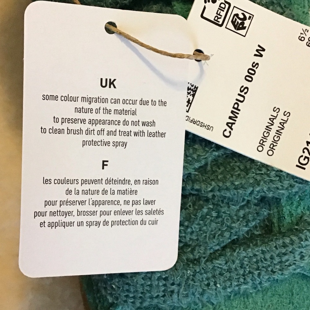 ADIDAS NIB Womens 8 Wide Campus 00’s women’s green suede sneakers - Picture 9 of 12